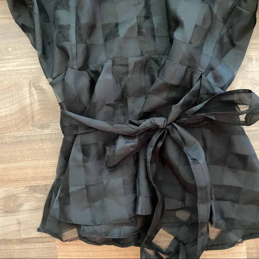 ASOS Black Sheer Puff Sleeve Blouse - Picture 5 of 7